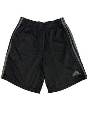 💪🏼 Adidas 😎 Men's Black and Gray Mesh Athletic Shorts - S